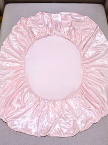 4入組無填充物純緞床單套裝1入組床笠和1入組床單和2入組枕套床上用品全/單人床/大號床/特大號床 - 粉色 - 查看 7