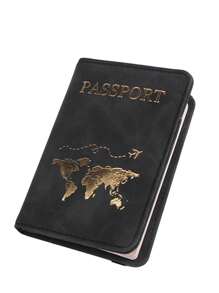 Letter Graphic Passport Case RFID Blocking Bifold vacation accessories for holiday season - Black - View 7