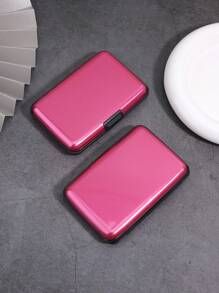 1pc Alloy Card Holder - Hot Pink - View 2