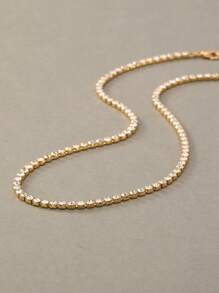 Nooxian 2pcs/set Cubic Zirconia Decor Necklace - Yellow Gold - View 6