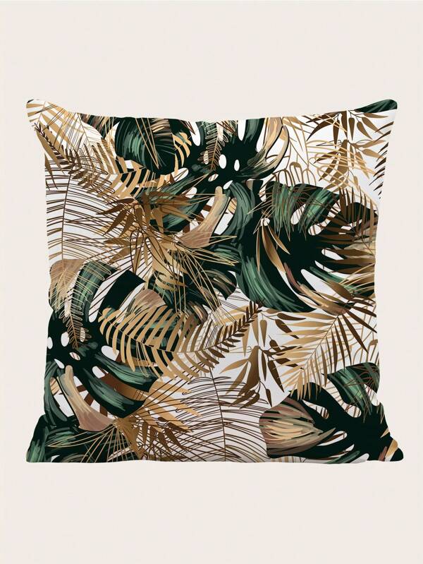 Leaf Print Throw Pillow Case, Modern Cushion Cover For Sofa, Pillow Insert Not Included, Home Decor