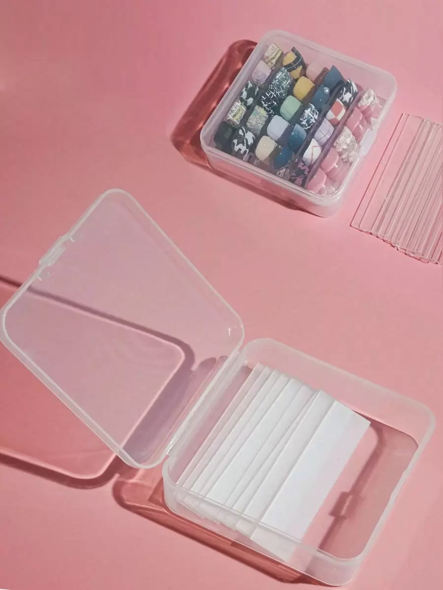 Beautizon Nailartlab 1 Box Nail Art Display Board Storage Box And 10pcs Nail Art Display Boards - Clear - View 1
