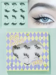 6pairs/Set Crossed Criss-Cross Natural False Eyelashes For Professional Makeup, Daily Wear, Extension Length From 0.5mm To 1.4mm Strip Lashes,Lashes,Eyelashes,Fake Lashes - Black - View 1