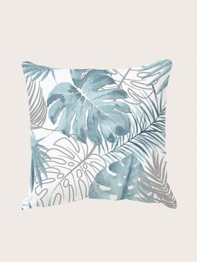 Leaf Print Cushion Cover Without Filler, Modern Throw Pillow Case For Sofa