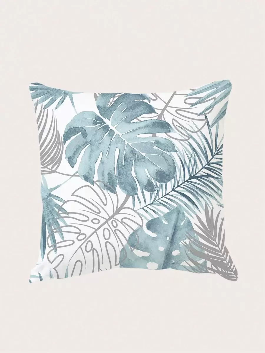 Leaf Print Cushion Cover Without Filler, Modern Throw Pillow Case For Sofa