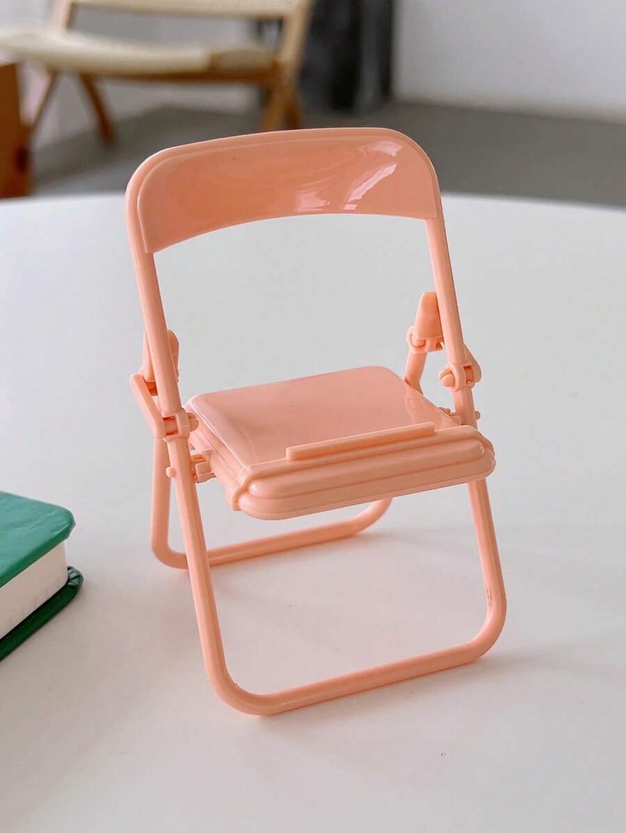 椅子設計桌面手機支架 - 粉色 - 查看 1