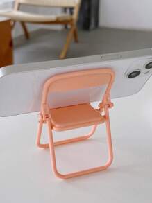 椅子設計桌面手機支架 - 粉色 - 查看 2