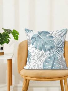 Leaf Print Cushion Cover Without Filler, Modern Throw Pillow Case For Sofa