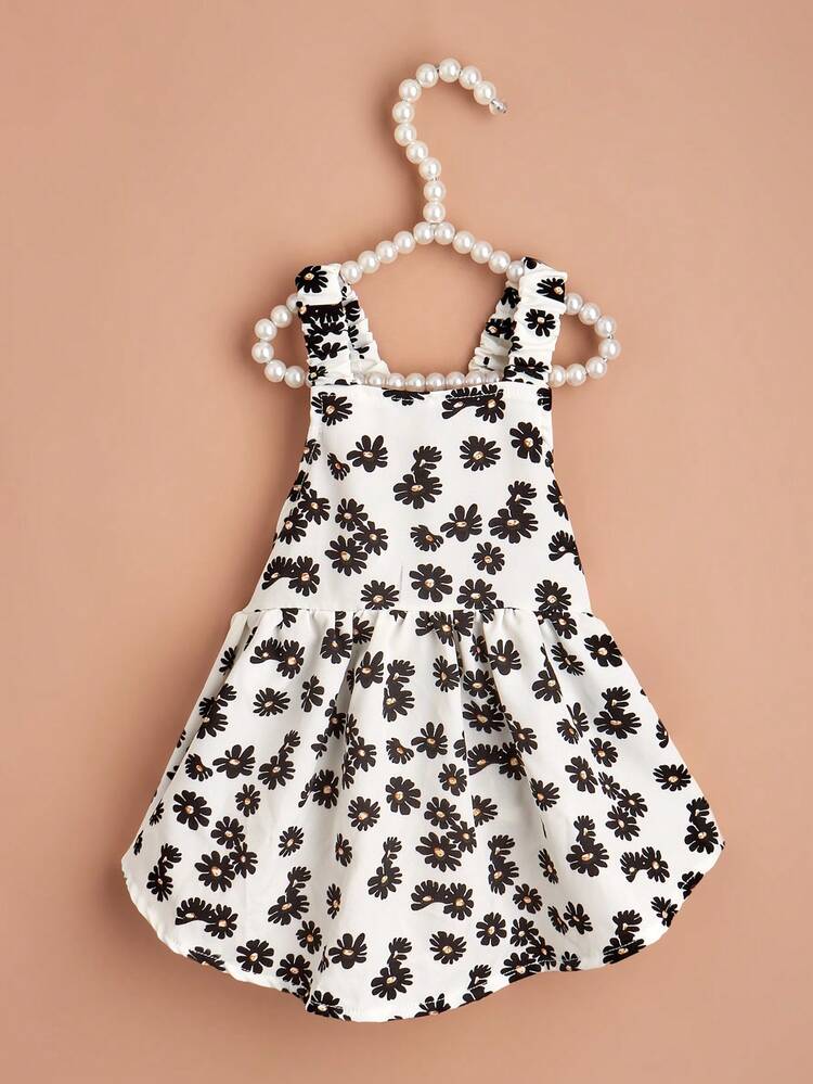 1pc Flower Print Pet Dress For Dog And Cat For Summer