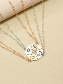 4 cái/bộ Cặp Đôi Chữ Cái Vòng Cổ Trái Tim Quyến Rũ - Nhiều màu - Xem 3
