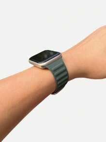 硅胶表带，兼容 42mm、38mm、40mm、41mm、44mm、45mm、46mm、49mm 型号，时尚智能手表替换表带，适用于 Series Ultra2、Ultra SE2、SE 11、10、9、8、7、6、5、4、3、2、1 等型号，男女通用，学生返校季理想礼物 - 墨綠色 - 查看 1
