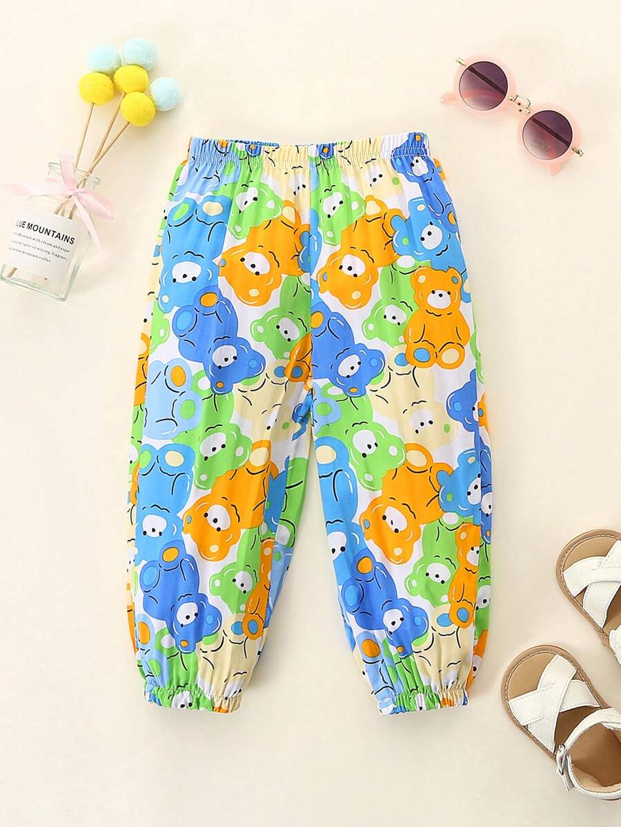 Pantaloni grafici din desene animate pentru copii - Multicolor - Vizualizare 1