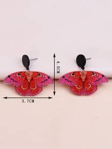 Pendientes largos con mariposa - Multicolor - Ver 3