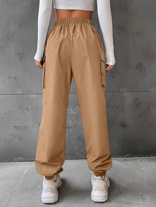SHEIN EZwear Flap Pocket Side Cargo Pants SHEIN USA