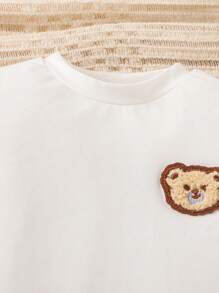 Baby Bear Patched Detail Tee - White - View 3