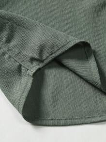 Manfinity Hypemode Áo sơ mi Nam Nút phía trước màu trơn Giải trí - màu xanh lá - Xem 4