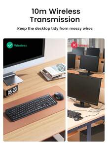 Teclado inalámbrico UGREEN 2,4G, teclado para ordenador portátil de 104 teclas - Negro - Ver 4