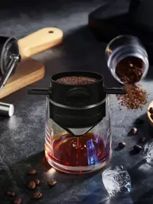 SHEIN Basic living 1pc Stainless Steel Coffee Filter School Supplies - Black - View 2