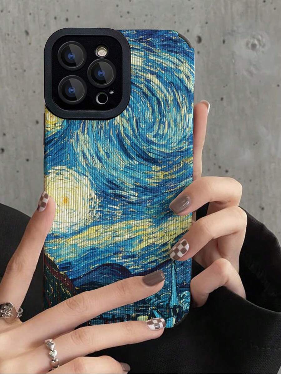 Oil Painting Anti-fall Phone Case - Grey - View 1