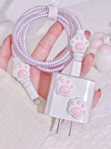 5入組爪子裝飾數據線保護套和充電器頭套 - 彩色 - 查看 3