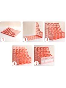 1入組素色裝飾書擋簡約多功能辦公室書擋書籍整理 - 紫色 - 查看 6