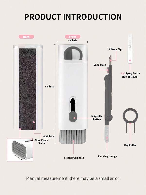 7 In 1 Portable Keyboard Cleaning Tool, Screen Cleaner SHEIN USA