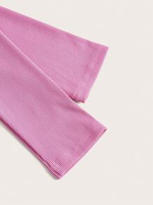 SHEIN EZwear Y2k Pink Ribbed Knit Zip Up Jacket In Fall/Winter - Pink - View 4