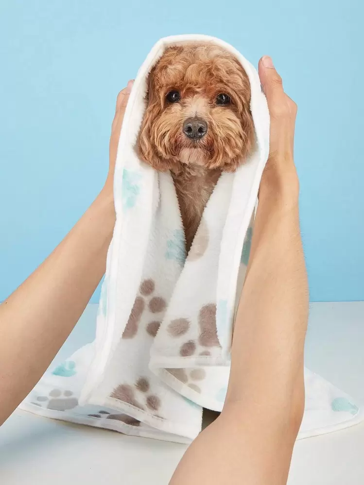 1 pièce Serviette de bain avec motif de patte pour amateurs de chiens/chats et mamans de chiens/chats. Cadeau aléatoire pour les amateurs d'animaux de compagnie. - Multicolore - Voir 2