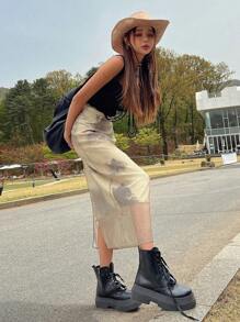 DAZY Tie Dye Mesh Overlay Skirt - Multicolor - View 6