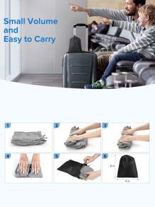 1pc Adjustable Height Car Inflatable Foot Rest Pillow - Grey - View 4