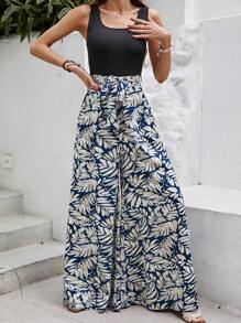 SHEIN LUNE Áo liền quần nữ Thắt lưng Nhiệt đới Boho - Nhiều màu - Xem 4