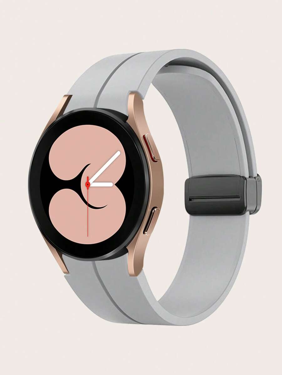 1pc Dây đeo đồng hồ có thể gập lại bằng silicon Tương thích với Samsung Galaxy Watch5/4 - Xám - Xem 1