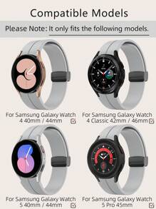 1pc Dây đeo đồng hồ có thể gập lại bằng silicon Tương thích với Samsung Galaxy Watch5/4 - Xám - Xem 3