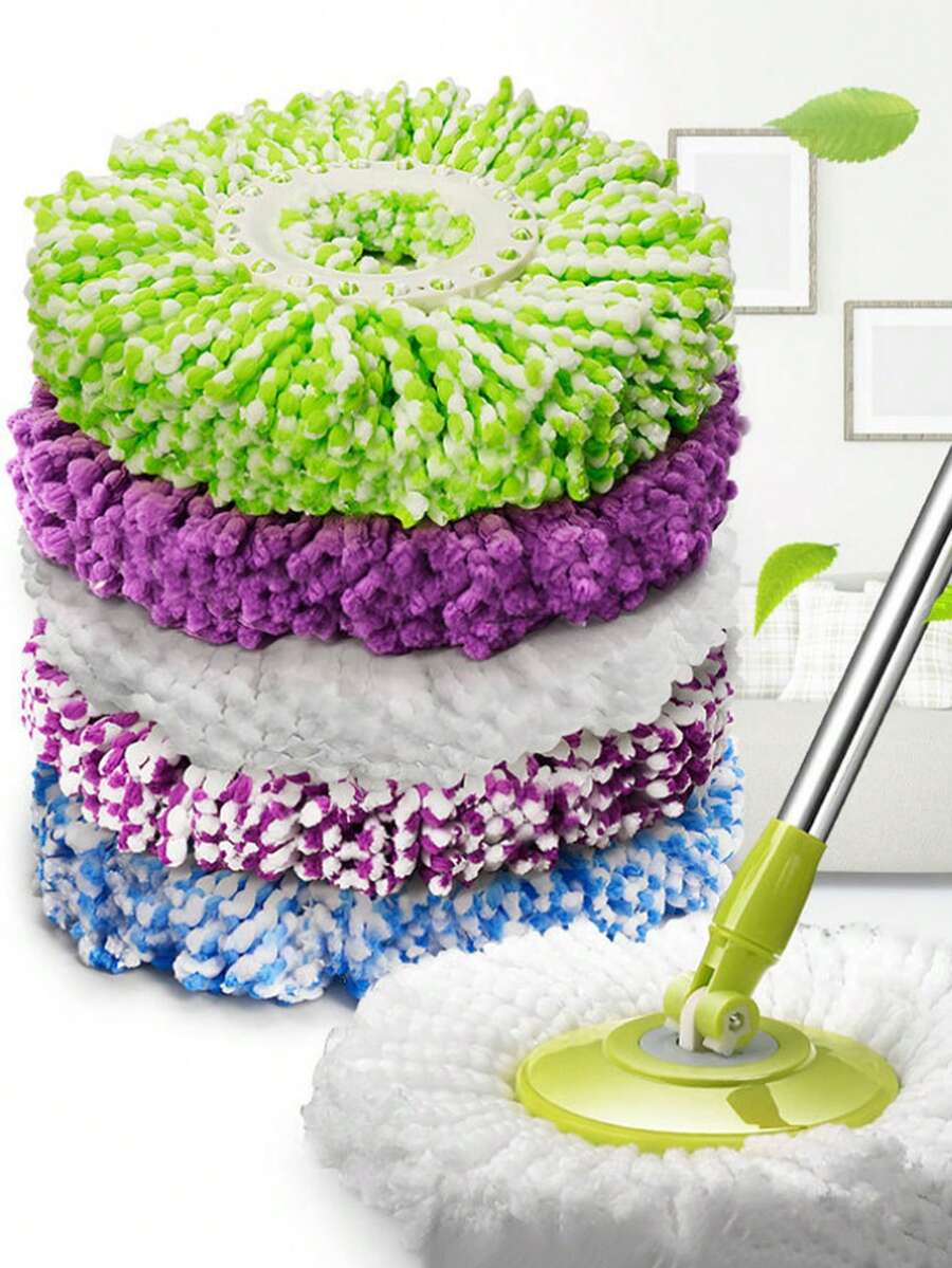 1 Gói Đầu Lau Hình Tròn Hoa Oải Hương, Đầu Lau Bền Bằng Polyester Thấm Hút Gia Dụng - Màu tím hoa cà - Xem 1