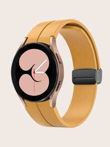 1pc Dây đeo đồng hồ có thể gập lại bằng silicon Tương thích với Samsung Galaxy Watch5/4 - Màu vàng - Xem 1