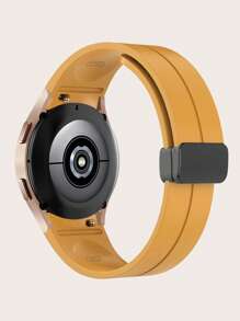 1pc Dây đeo đồng hồ có thể gập lại bằng silicon Tương thích với Samsung Galaxy Watch5/4 - Màu vàng - Xem 2