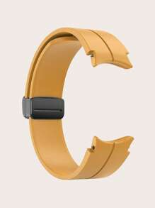 1pc Dây đeo đồng hồ có thể gập lại bằng silicon Tương thích với Samsung Galaxy Watch5/4 - Màu vàng - Xem 5