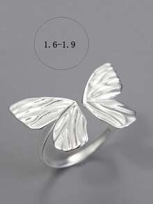 1 chiếc nhẫn thời trang hình bướm trang trí vòng bít bạc cho phụ nữ để làm quà tặng - Bạc - Xem 6