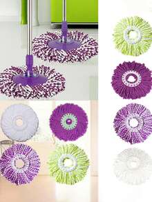 1 Gói Đầu Lau Hình Tròn Hoa Oải Hương, Đầu Lau Bền Bằng Polyester Thấm Hút Gia Dụng - Màu tím hoa cà - Xem 7