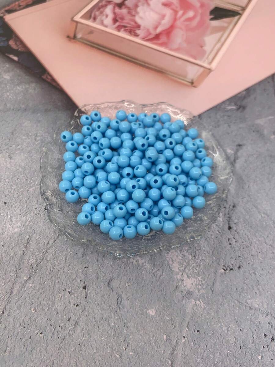 200 cái/bộ 6mm Đính Hạt Thời Trang Tự Làm Phụ Kiện Trang Sức Dành Cho Nữ Cho Tự Làm Trang Sức Làm - Màu xanh nhạt - Xem 1