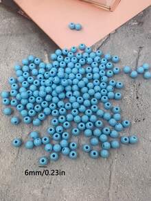 200 cái/bộ 6mm Đính Hạt Thời Trang Tự Làm Phụ Kiện Trang Sức Dành Cho Nữ Cho Tự Làm Trang Sức Làm - Màu xanh nhạt - Xem 3