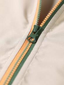 夏天輕便撞色夾克完美適用於戶外運動 - 卡其色 - 查看 4