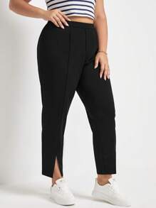 SHEIN Frenchy Plus Split Hem Pants