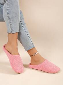 Women Minimalist Bedroom Slippers, Fabric Fashion Home Slippers - Baby Pink - View 5