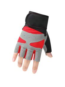 1 đôi Găng tay đi xe đạp nửa ngón - Đỏ - Xem 2