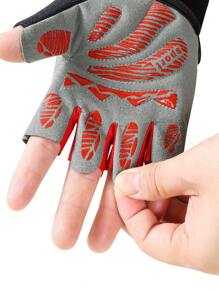 1 đôi Găng tay đi xe đạp nửa ngón - Đỏ - Xem 6