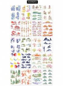 1 set Pegatina con estampado de dibujos animados clasificado creativo multipropósito para DIY cuenta de mano - Rojo - Ver 5