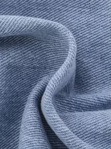 SHEIN 青少年男孩斜口袋牛仔褲 - 淺色水洗藍 - 查看 4