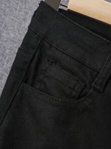 SHEIN Boys Ripped Frayed Jeans - Black - View 6