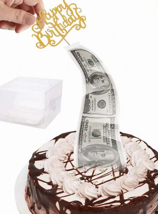 24pcs Money Box For Cake,Surprise Money Cake Pull Out Kit,Cake ATM